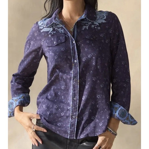 Sundance Tops - Sundance Women's L Joyous Day Button Down Western Embroidered Boho Top